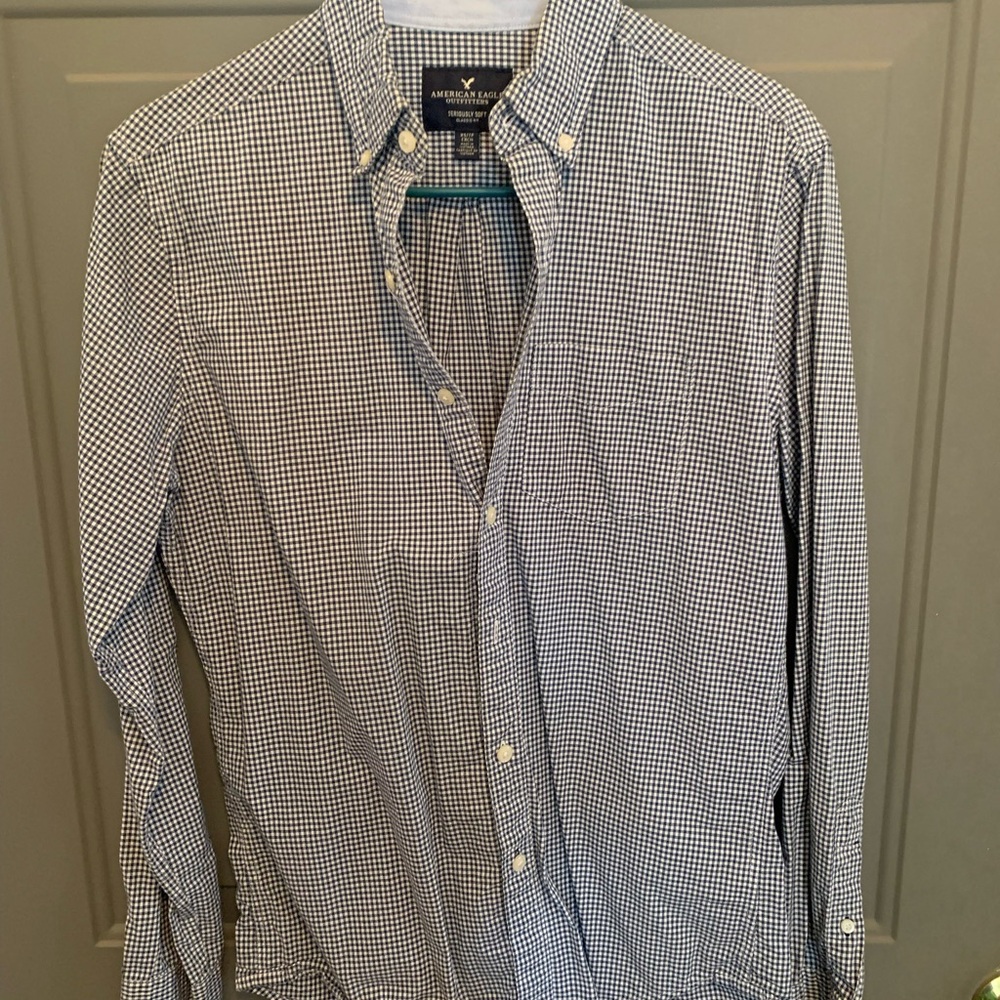 American Eagle Outfitters Black and White Dress Shirt